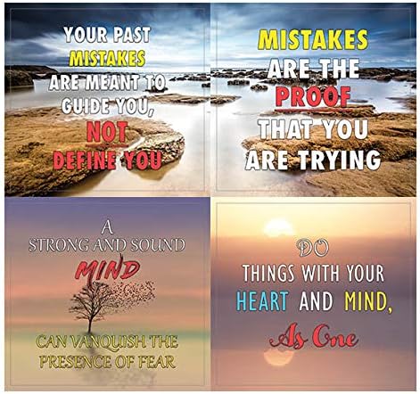 Creanoso Inspiring Mind and Thoughts Stickers (10-Sheet) Total 120 pcs (10 X 12pcs) Individual Size 2.1 x 2. in., Waterproof, Unique Themes Designs, Any Flat Surface DIY Decoration Art Decal