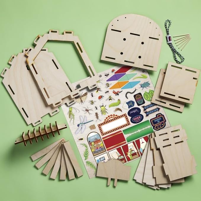 PlayMonster Craft-Tastic — Make A Bug Hotel — DIY Nature Craft Kit — No Tools Needed — Decorate Your Hotel with Stickers — Ages 4+ with Help
