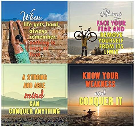Creanoso Strong Determination Life Quotes Stickers (10-Sheet) – Total 120 pcs (10 X 12pcs) Individual Small Size 2.1 x 2. Inches, DIY Decoration Art Decal for Boys & Girls, Adults, Teens