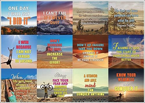 Creanoso Strong Determination Life Quotes Stickers (10-Sheet) – Total 120 pcs (10 X 12pcs) Individual Small Size 2.1 x 2. Inches, DIY Decoration Art Decal for Boys & Girls, Adults, Teens