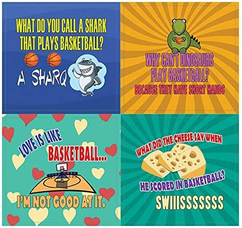 Creanoso Playing Basketball Funny Sports Jokes Stickers (10-Sheet) – Total 120 pcs (10 X 12pcs) Individual Small Size 2.1 x 2. Inches, Cool Themes Designs, Decor Art for Boys & Girls, Children, Teens