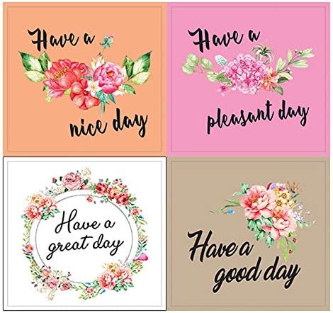Creanoso Flower Theme Greetings Stickers (10-Sheet) – Total 120 pcs (10 X 12pcs) Individual Small Size 2.1 x 2. Inches, DIY Decoration Art Decal for Boys & Girls, Children, Teens