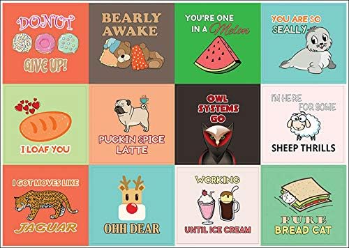 Creanoso Silly Funny Puns Stickers (10-Sheet) – Total 120 pcs (10 X 12pcs) Waterproof, Unique Personalized Themes Designs, DIY Decoration Art Decal for Boys & Girls, Children, Teens