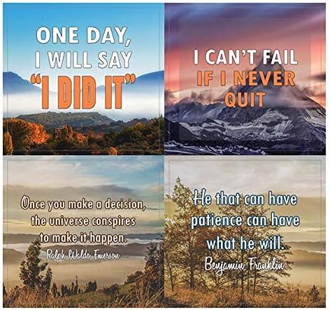 Creanoso Strong Determination Life Quotes Stickers (10-Sheet) – Total 120 pcs (10 X 12pcs) Individual Small Size 2.1 x 2. Inches, DIY Decoration Art Decal for Boys & Girls, Adults, Teens
