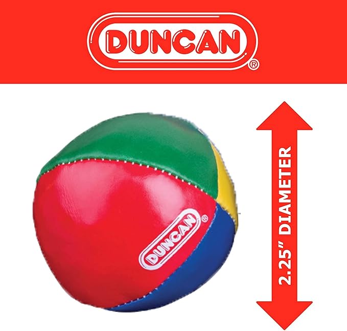 Duncan Toys Juggling Balls, Multicolor, Vinyl Shells, Circus Balls with 4 Panel Design, Plastic Beans, 3 Pack, Blue & White