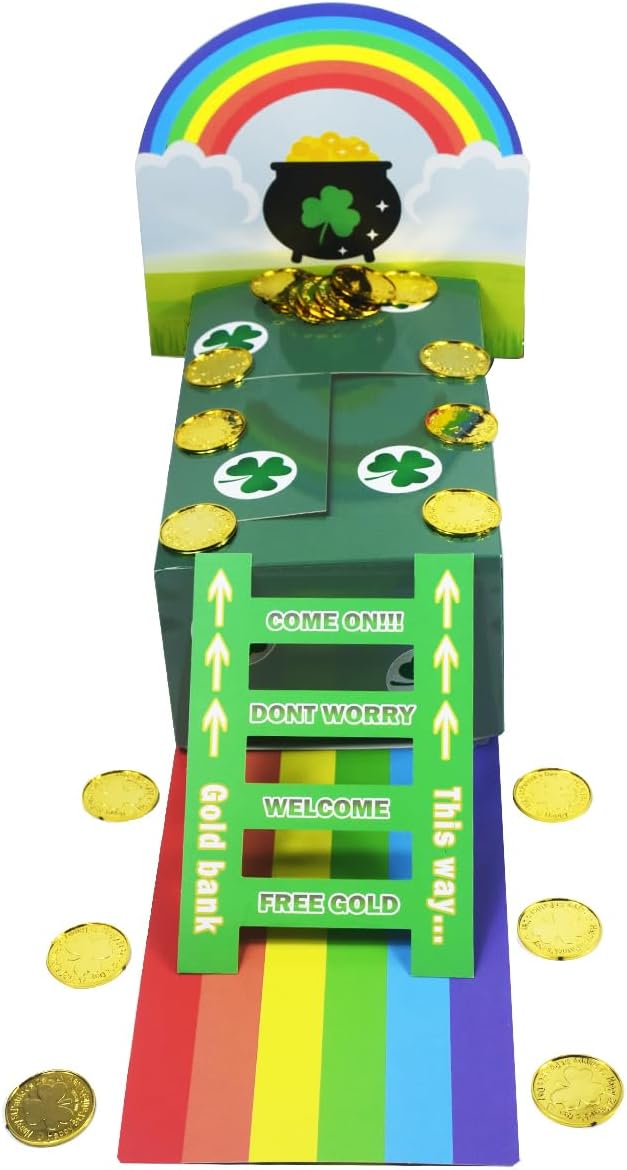 DQFAQYY St Patricks Day Decorations DIY to Catch a Leprechaun Trap Craft Kit for St Patricks Day Party Supplies
