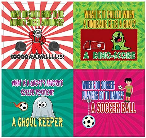 Creanoso Playing Soccer Funny Sports Jokes Stickers (10-Sheet) – Individual Small Size 2.1 x 2. Inches, Waterproof, DIY Decor Art Decal for Boys & Girls, Children, Teens