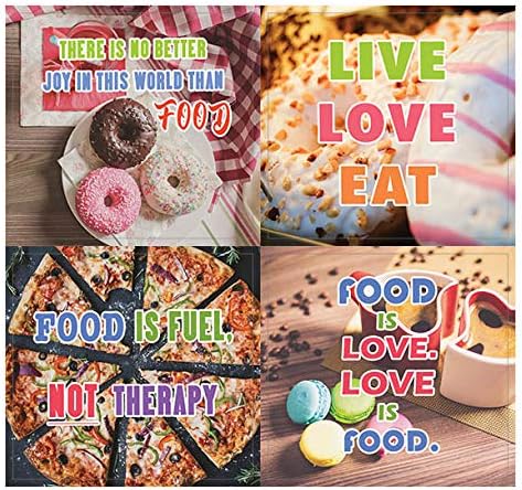 Creanoso Inspiring Food Lovers Stickers (10-Sheet) – Total 120 pcs (10 X 12pcs) Waterproof, Unique Personalized Themes Designs, DIY Decoration Art Decal for Men Women Adults, Boys & Girls, Teens