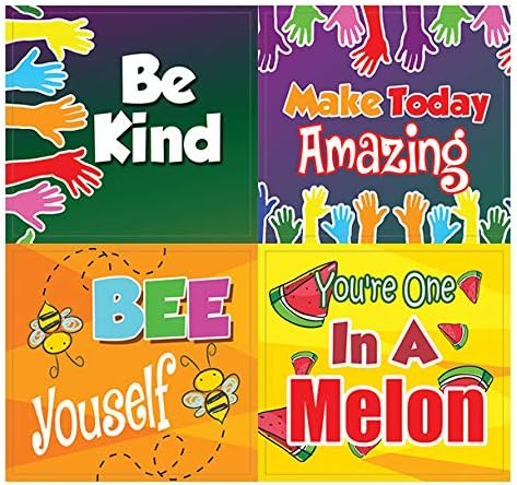 Creanoso Colorful Inspirational and Motivational Quotes Stickers (20-Sheet) - Individual Small Size Unique Personalized Themes Designs, Any Flat Surface DIY Decoration Art Decal for Children