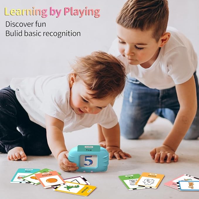520 ABC Sight Words Talking Flash Cards with Number/Shapes/Letters/Colors, Etc, Preschool-Learning-Activities, Toddler Learning Toys for 1-6 Year Old Boys and Girls, Xmas/Birthday Gift, Blue