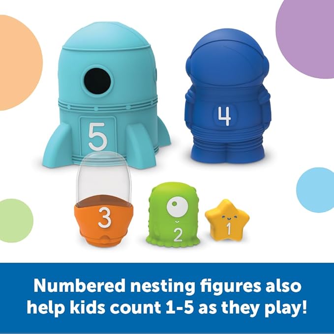 Learning Resources Nesting Space Surprise, 9 Pieces, Ages 18 Months+, Preschool Learning Activities, Toddler Learning Toys, Montessori Toys