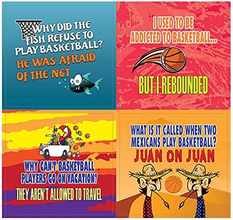 Creanoso Playing Basketball Funny Sports Jokes Stickers (10-Sheet) – Total 120 pcs (10 X 12pcs) Individual Small Size 2.1 x 2. Inches, Cool Themes Designs, Decor Art for Boys & Girls, Children, Teens