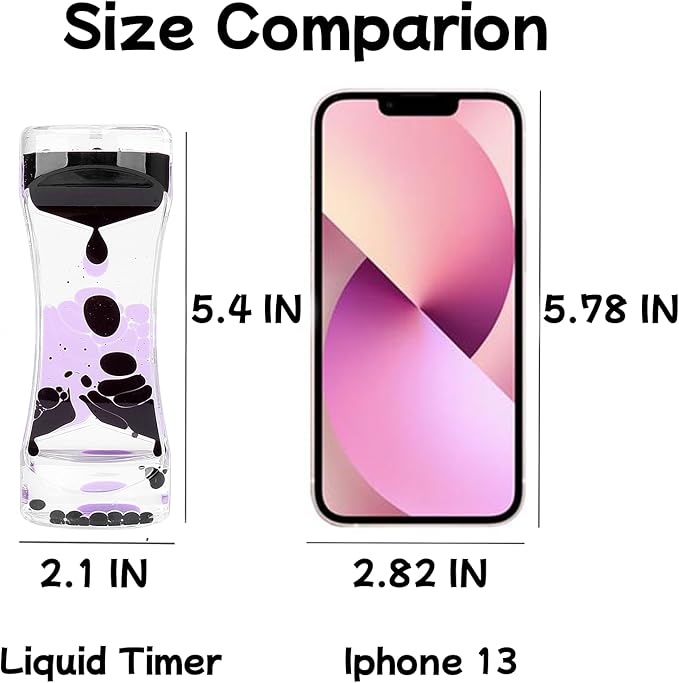 Oneshow Liquid Motion Bubbler Timer Oil Hourglass Water Timers Relaxing Desk Decor Stress Relief Toys for Adults Gifts 3 Pack-Black&Purple,Red&Green,Blue&Red