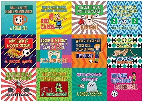 Creanoso Playing Soccer Funny Sports Jokes Stickers (10-Sheet) – Individual Small Size 2.1 x 2. Inches, Waterproof, DIY Decor Art Decal for Boys & Girls, Children, Teens