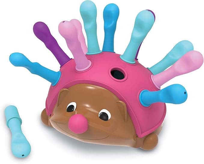 Learning Resources Spike The Fine Motor Hedgehog Pink - 14 Pieces, Ages 18+ months Fine Motor and Sensory Toy, Educational Toys for Toddlers, Montessori Toys