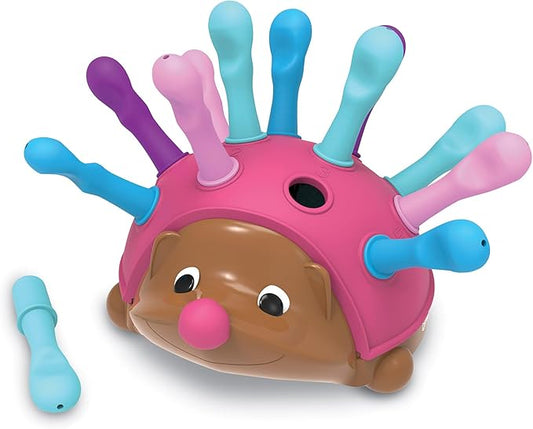 Learning Resources Spike The Fine Motor Hedgehog Pink - 14 Pieces, Ages 18+ months Fine Motor and Sensory Toy, Educational Toys for Toddlers, Montessori Toys