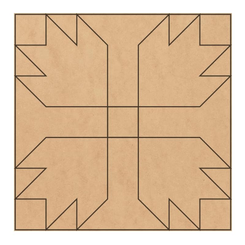 Fall Leaves Unfinished Barn Quilt Square Wooden Sign Paintable DIY Craft Kits for Adults, Country Decor Garden Quilts Blocks to Paint (21 inches, Bear Paw) AVTRBoutique