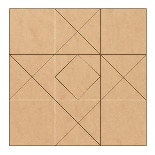 Unfinished Barn Quilt Square Wooden Sign, Country Decor Canvas Quilts Blocks (18 inches, Hourglass)