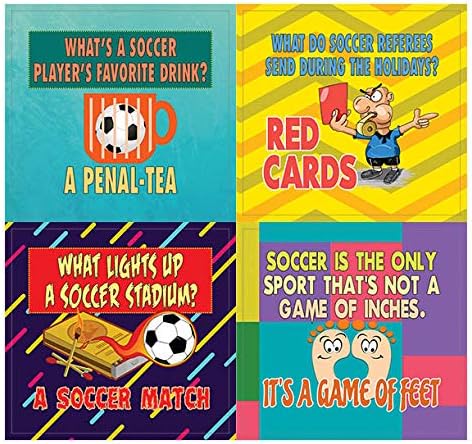 Creanoso Playing Soccer Funny Sports Jokes Stickers (10-Sheet) – Individual Small Size 2.1 x 2. Inches, Waterproof, DIY Decor Art Decal for Boys & Girls, Children, Teens