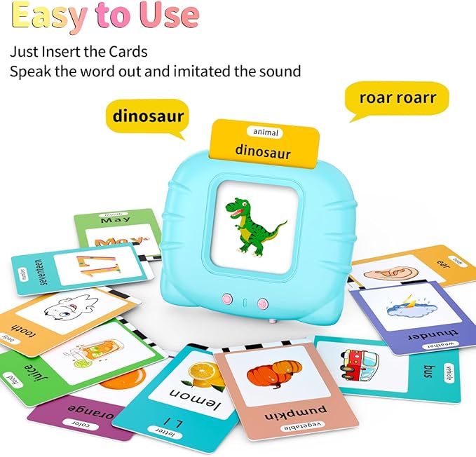 520 ABC Sight Words Talking Flash Cards with Number/Shapes/Letters/Colors, Etc, Preschool-Learning-Activities, Toddler Learning Toys for 1-6 Year Old Boys and Girls, Xmas/Birthday Gift, Blue