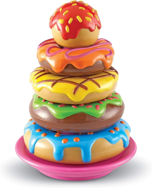 Learning Resources Smart Snacks Stack 'em Up Doughnuts - 7 Pieces, Ages 18+ months Fine Motor Skills Toys, Toddler Counting Toys, Donut Toys, Educational Toys for Kids