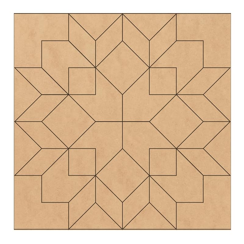 Floral Unfinished Barn Quilt Square Wooden Sign DIY Craft Kits to Paint for Adults, Garden Country Decor Canvas Quilts Painting Blocks (6 inches, Large Flower) AVTRBoutique
