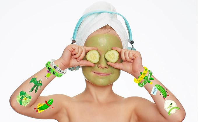 CupaPlay 24PCS Pickle Cucumber Rubber Bracelets - Cute Vegetable Canned pickles Theme Party Supplies Decorations Birthday Baby Shower Silicone Wristbands Party Favors