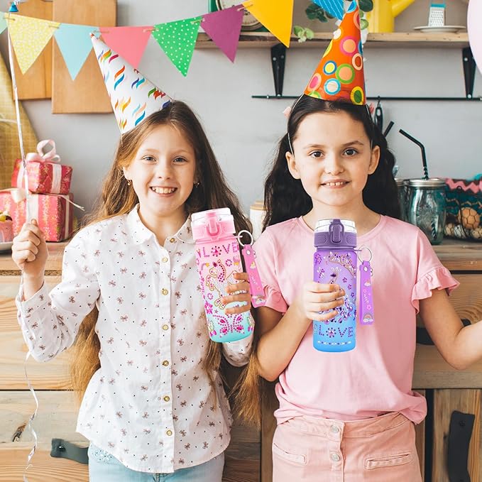 Decorate Your Own Water Bottle Kits Gifts for Girls Ages 4-6-8, DIY Mermaid Unicorn Water Bottle, Fun Kids Arts & Crafts Sticker Toys - 4 5 6 7 8 Year Old Girls Birthday Valentines Day Gifts, 2-Pack
