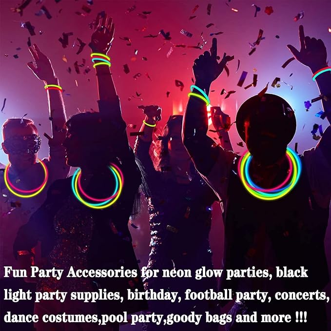 240 Pack Glow Sticks Bulk Party Supplies Glow In The Dark Party Favors Glow Sticks Necklaces Bracelets with Connectors 8" Glowsticks Light Up Toys Neon Birthday Decorations Football Party Supplies