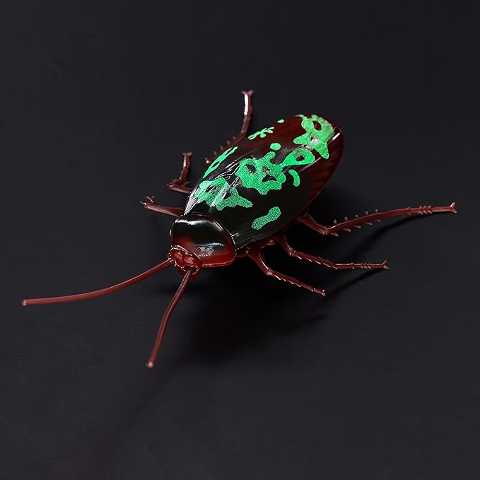Robo Alive Crawling Cockroach Glow in The Dark (2 Pack) by ZURU Battery-Powered Robotic Interactive Electronic Cockroach Toy That Moves and Crawls, Prankst Toys for Boys, Kids, Teens