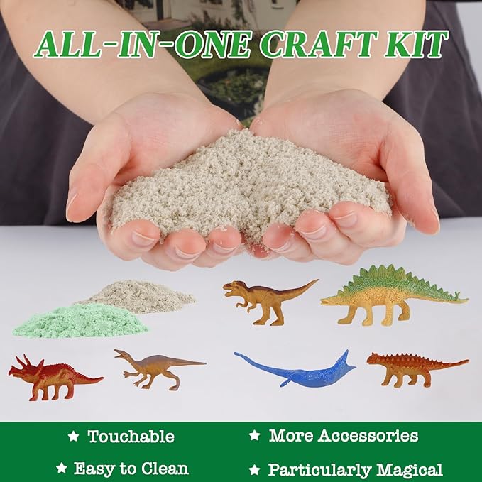 DIY Dinosaur Set Terrarium Kit for Kids, Light Up Birthday Gifts for Boys Ages 4 5 6 7 8-12 Year Old,Dinosaur Toys Arts and Crafts for Boys Kids