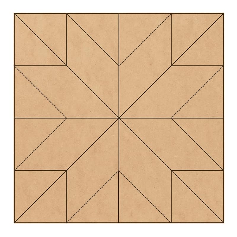 Extra Large Unfinished Barn Quilt Square Wooden Sign, Country Decor Canvas Quilts Blocks (21 inches, Star of the Milky Way)