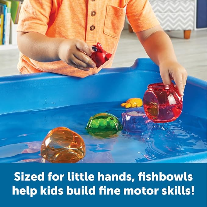Learning Resources Peekaboo Fishbowl Friends, 10 Pieces, Ages 18 Months+, Learning Toys, Baby Toys, Educational Toys,Fish Toys,Animal Toys,Bath Toys