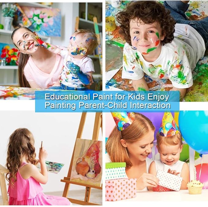 Elftoyer Paint by Numbers for Kids & Adults & Beginner, DIY Canvas Painting Gift Kits for Home Decoration - Colorful Dog 12 x 16 inch (Wooden Frame)
