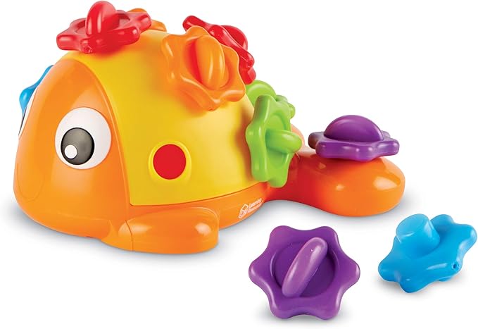 Learning Resources Finn the Fine Motor Fish - 12 Pieces, Ages 18+ months Fine Motor and Sensory Toy, Counting & Color Recognition Toys, Educational Toys for Toddlers, Toddler Montessori Toys