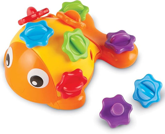 Learning Resources Finn the Fine Motor Fish - 12 Pieces, Ages 18+ months Fine Motor and Sensory Toy, Counting & Color Recognition Toys, Educational Toys for Toddlers, Toddler Montessori Toys