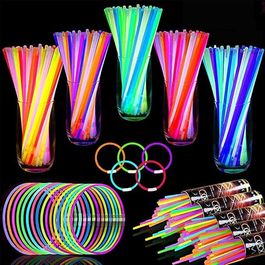 240 Pack Glow Sticks Bulk Party Supplies Glow In The Dark Party Favors Glow Sticks Necklaces Bracelets with Connectors 8" Glowsticks Light Up Toys Neon Birthday Decorations Football Party Supplies