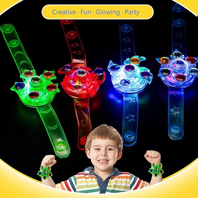 Party Favors for Kids 4-8 8-12, Light Up Bracelet for Goodie Bag Stuffers, Glow-in-the-Dark Parties, and Holiday Celebrations like Easter, Halloween, and Christmas, 10 Pack.