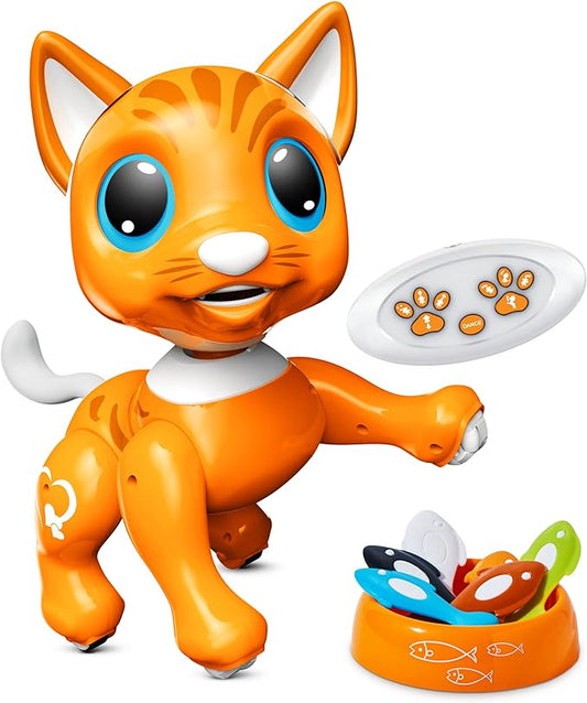 Power Your Fun Robo Pets Cat for Girls and Boys - Remote Control Robot Toy Interactive Hand Motion Gestures, Robot Toys Smart STEM Toy Programmable Treats Walking Dancing Robot Pet for Kids Robot Cat