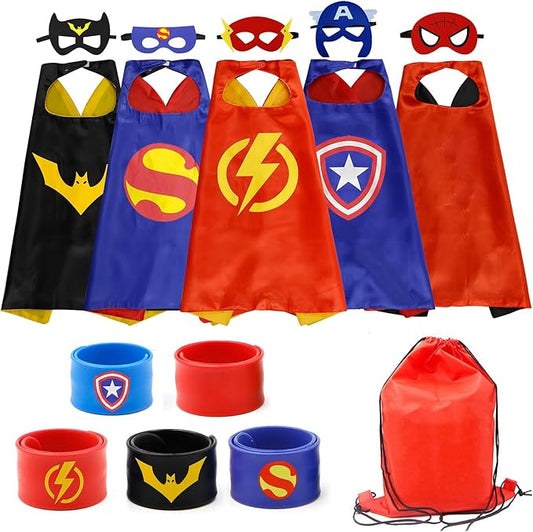 RioRand Kids Superhero Capes Set Toys for Boys Girls Party Supplies Christmas Halloween Cosplay 5PCS