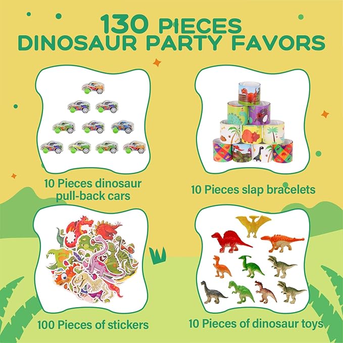 PATIO CHOICE 133 PCS Dinosaur Piñata Set for Birthday Party Include Dinosaur Piñata Stick and Blindfold Dinosaur Party Favors for Boys and Girls, as Party Carnivals Festivals Decorations