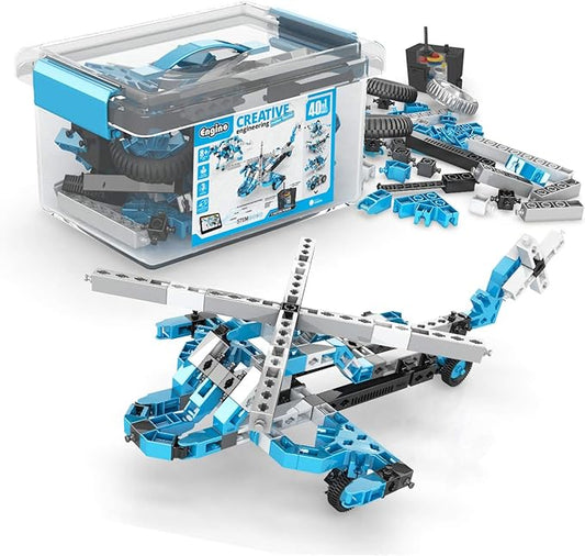 Engino Toys Creative Engineering STEM Maker Master 40-Model Set, Think and Build in 3D Space, Activities and Experiments, Dune Buggies, Drag Racers, Home Learning, for Ages 7+