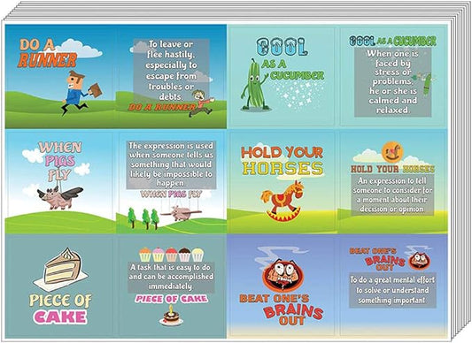 Creanoso Funny Idiom Stickers (10-Sheet) - Waterproof, Unique Themes Designs, DIY Decoration Art Decal for Boys & Girls, Teens - Stocking Stuffers Ideas for Adults