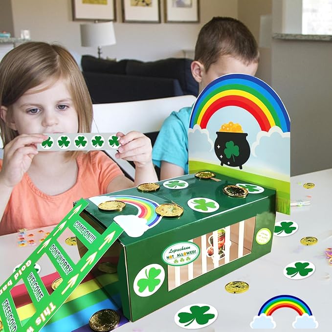 DQFAQYY St Patricks Day Decorations DIY to Catch a Leprechaun Trap Craft Kit for St Patricks Day Party Supplies