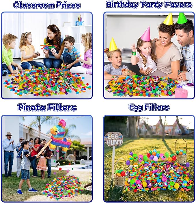 nicknack 1000PCS Party Favor for Kids Birthday Goodie Bag Fillers Classroom Prizes Box Toy Assortment Pinata Fillers