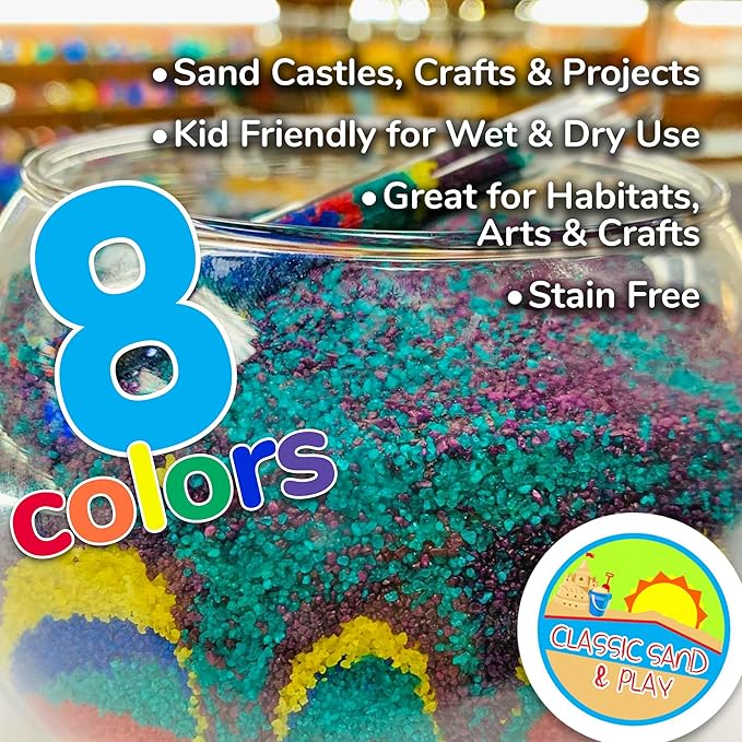 Classic Sand and Play Red Colored Play Sand, 20 lb. Bag, Natural and Non-Toxic, Fun Wet and Dry Indoor and Outdoor, Sandbox, Therapy, and Table Use, Building, Stimulate Sensory Needs