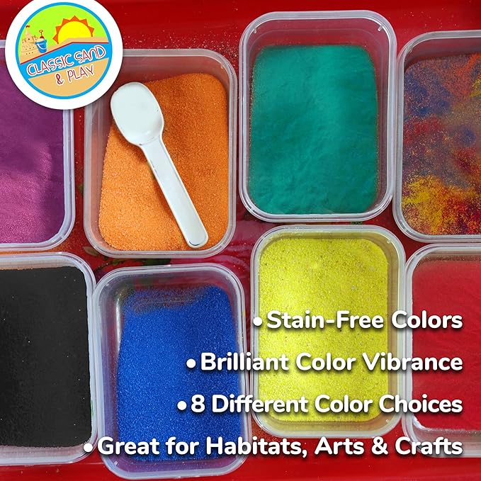 Classic Sand and Play Red Colored Play Sand, 20 lb. Bag, Natural and Non-Toxic, Fun Wet and Dry Indoor and Outdoor, Sandbox, Therapy, and Table Use, Building, Stimulate Sensory Needs