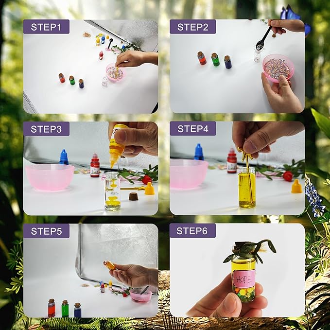 PANMAX Fairy Mixies Potion Kits for Kids,22pcs Potion Fairy Bottles,Potions Making Craft Kit,Creativity Art Toy for Girls, Fun Birthday Gift Toys for Girl 6 7 8 9 10+