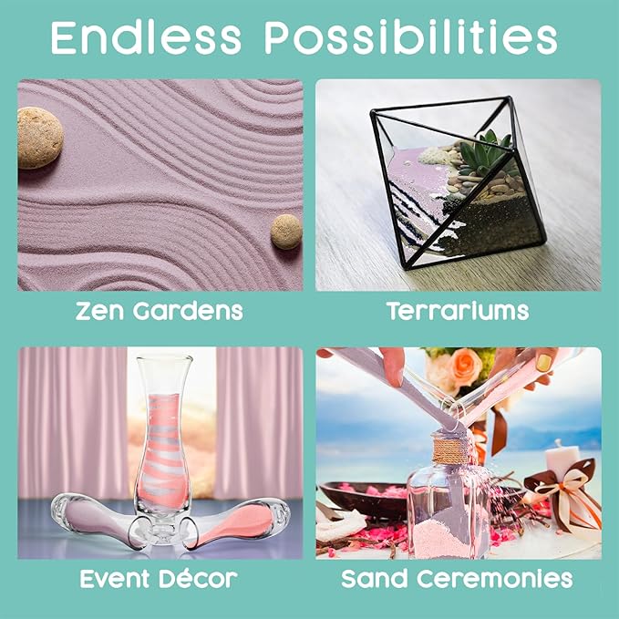 Sandsational Sparkle Quartz Unity Sand -1.5 LB (22 oz), Mauve Colored Sand for Weddings, Vase Filler, Home Decor, Craft Sand, Aquarium Sand, and More