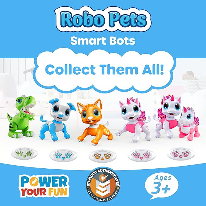 Power Your Fun Robo Pets Cat for Girls and Boys - Remote Control Robot Toy Interactive Hand Motion Gestures, Robot Toys Smart STEM Toy Programmable Treats Walking Dancing Robot Pet for Kids Robot Cat